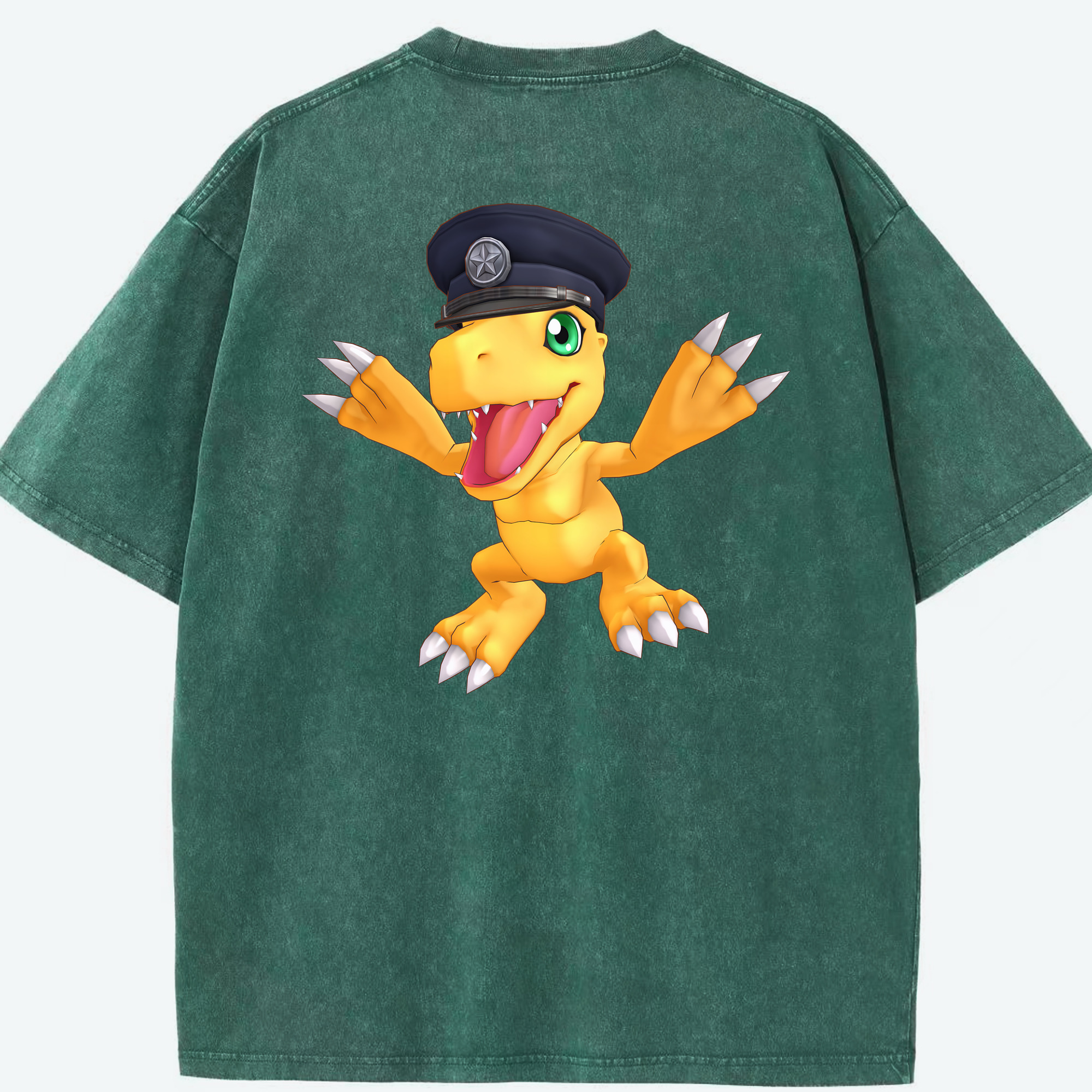 （画像用） Digimon デジタルモンスター/デジモン 綿100% ヴィンテージ風 半袖Tシャツ（背面プリント）